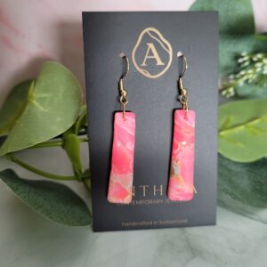 Fuchsia Pillars – Contemporary Bar Earrings | Matte