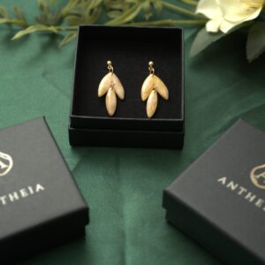 Golden Sunbeam – Botanical Leaf Earrings